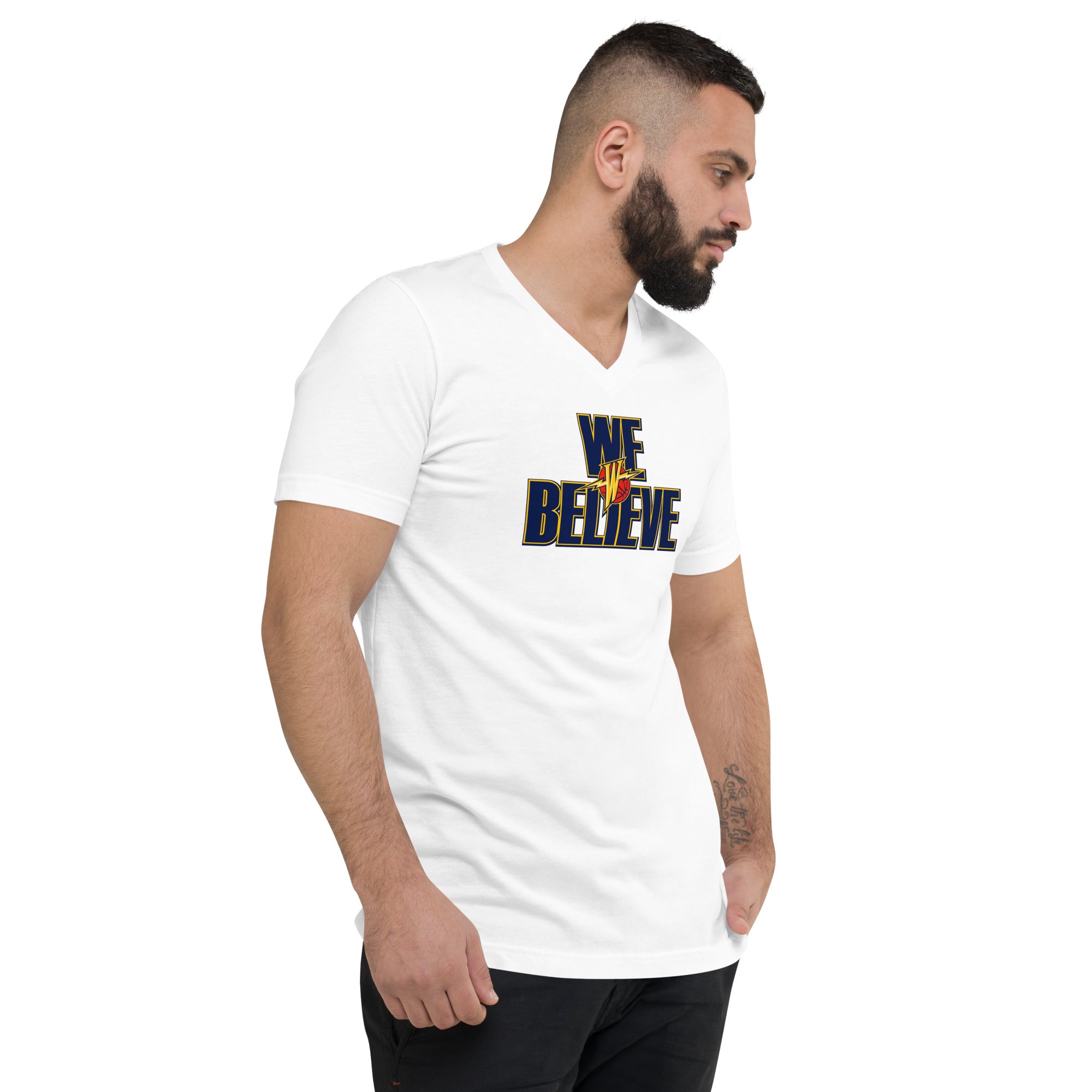 "We Believe" Unisex Short Sleeve V-Neck T-Shirt