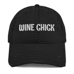 Load image into Gallery viewer, Wine Chick Distressed Dad Hat
