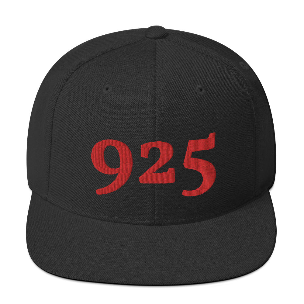925 Black n red no shadow Yupoong Snapback Hat