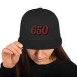 Load image into Gallery viewer, 650 Black Yupoong Snapback Hat

