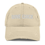 Load image into Gallery viewer, Wine Chick Distressed Dad Hat

