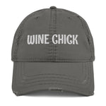 Load image into Gallery viewer, Wine Chick Distressed Dad Hat
