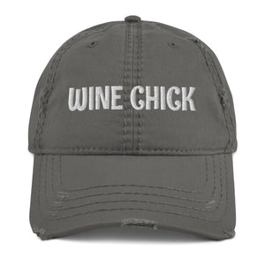 Wine Chick Distressed Dad Hat