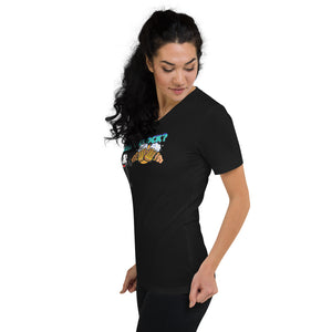 Felix the Cat Beer O'clock Unisex Short Sleeve V-Neck T-Shirt
